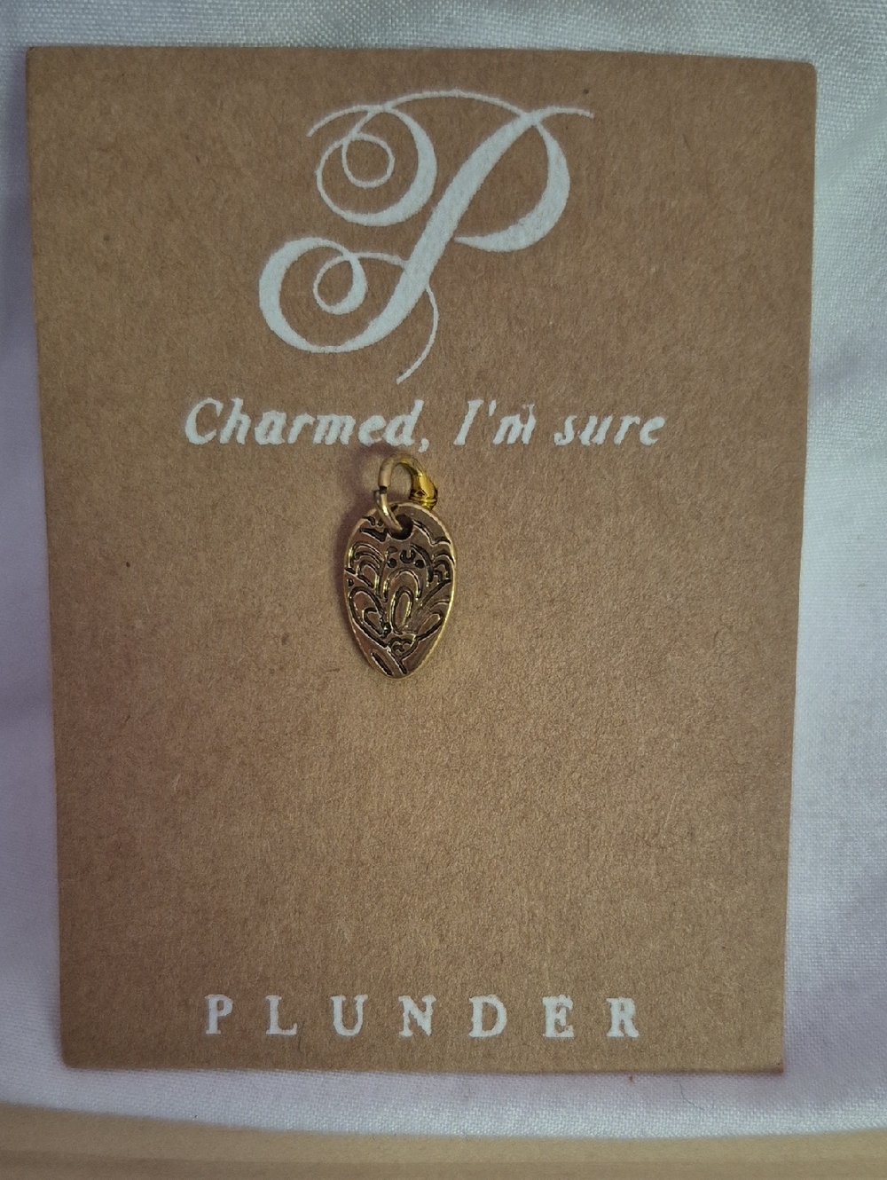 Plunder Gold Heart Filigree Charm